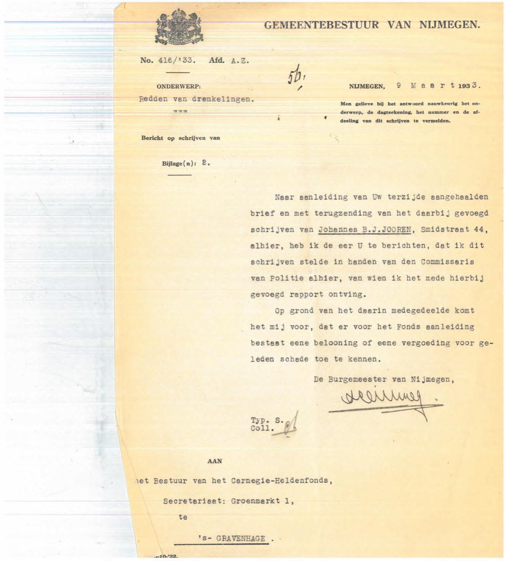Brief van de burgemeester